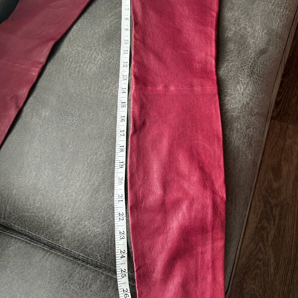Blood Red J Brand Leather Pants Size 25 - Picture 8 of 10
